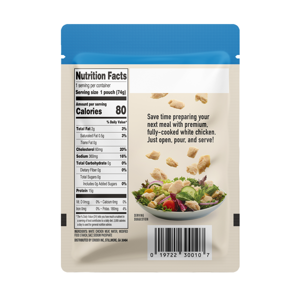 Premium White Chicken 2.6oz Pouch (Case of 12)